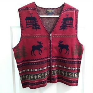 Vintage Woolrich Claret Nordic Sweater Vest